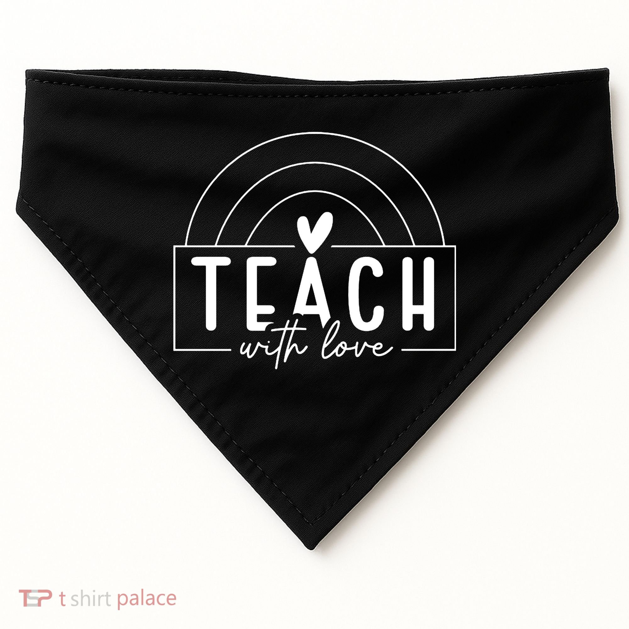 Teach With Love Heart USA-Made Doggie Bandana