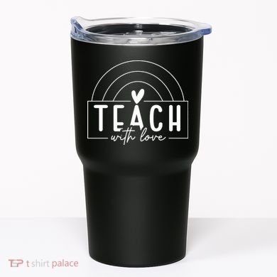 Teach With Love Heart Tumbler
