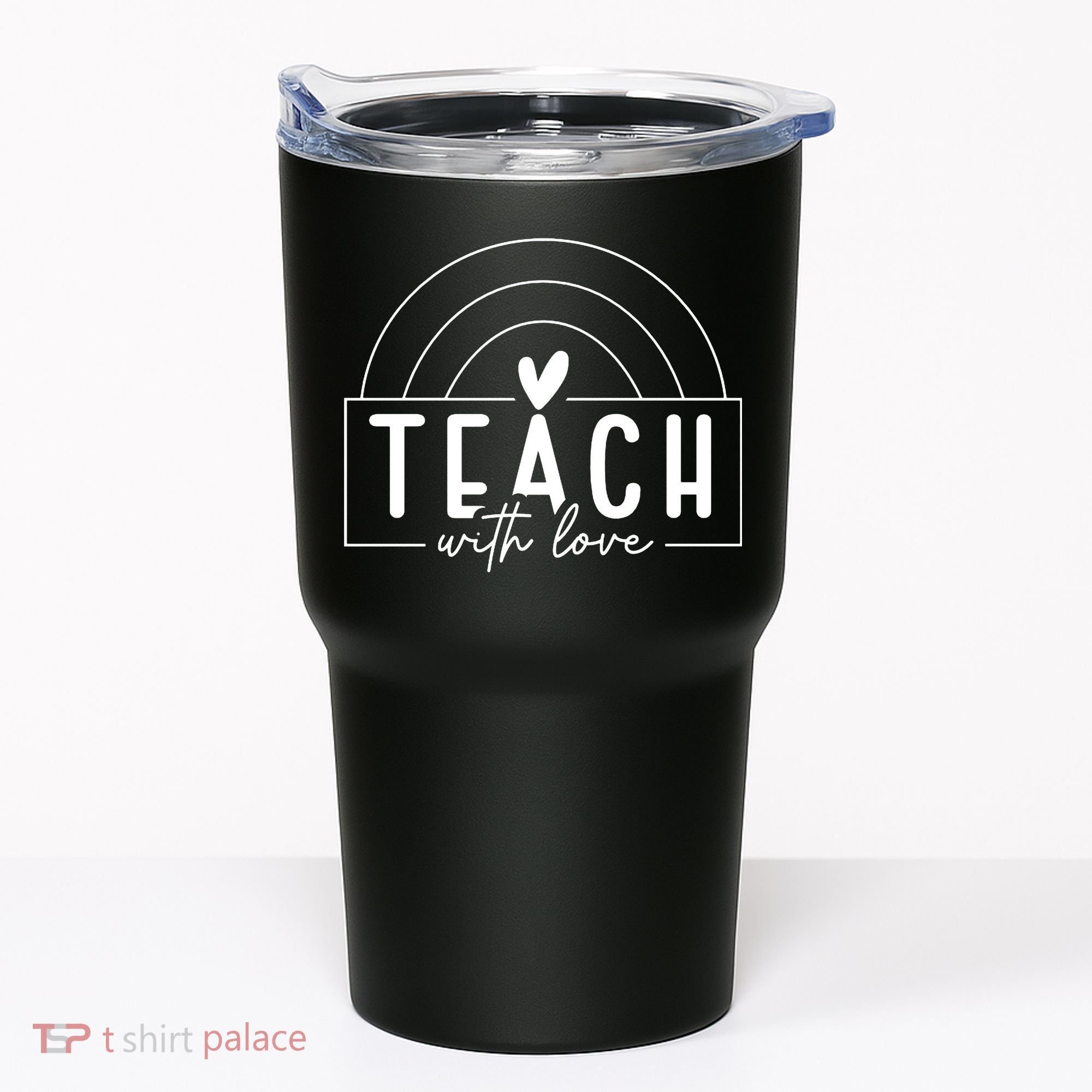 Teach With Love Heart Tumbler