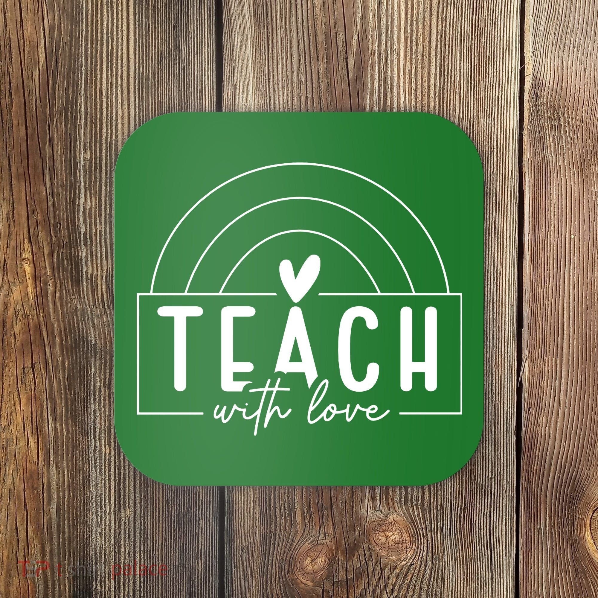 Teach With Love Heart Coaster