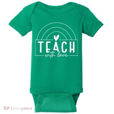 Teach With Love Heart Baby Bodysuit