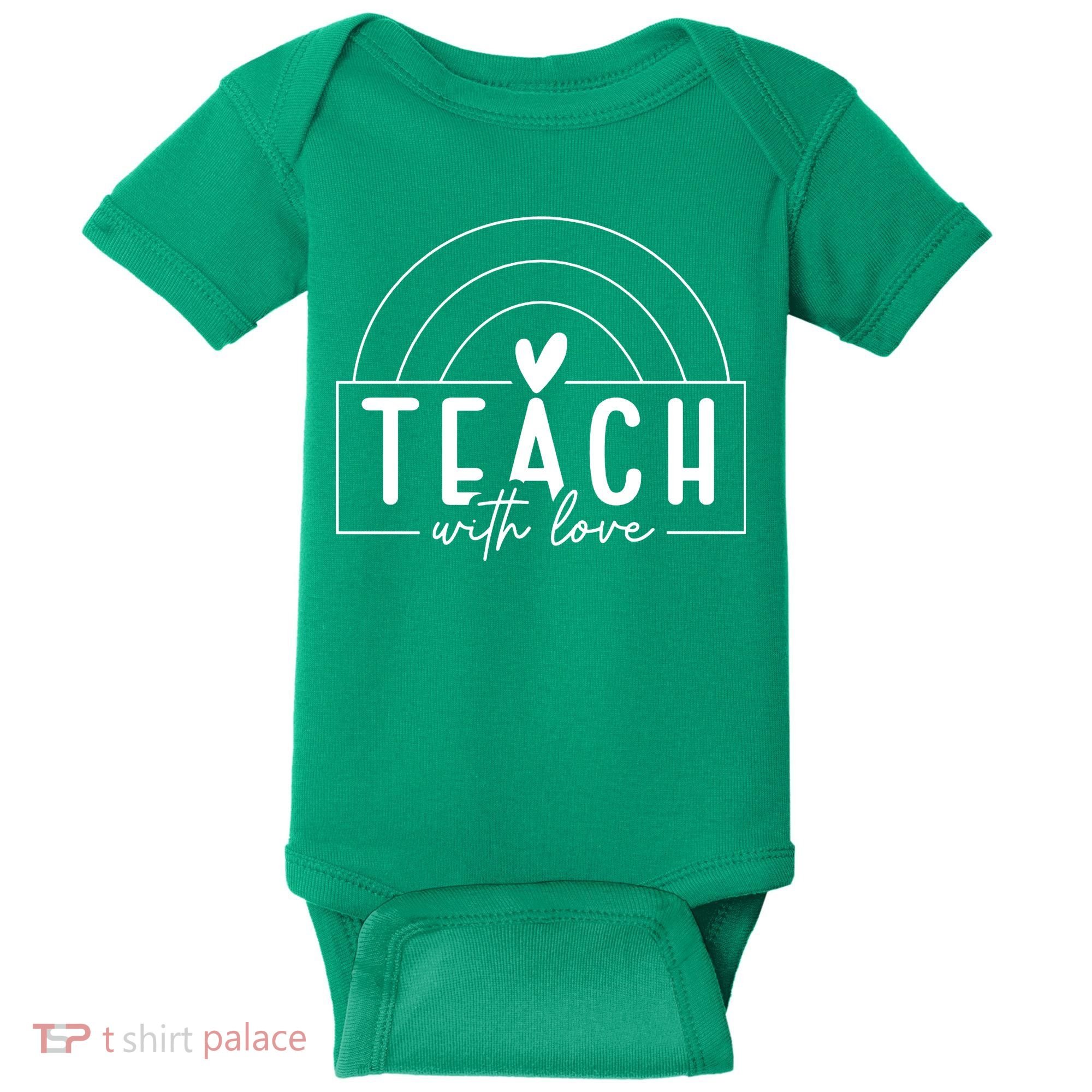 Teach With Love Heart Baby Bodysuit
