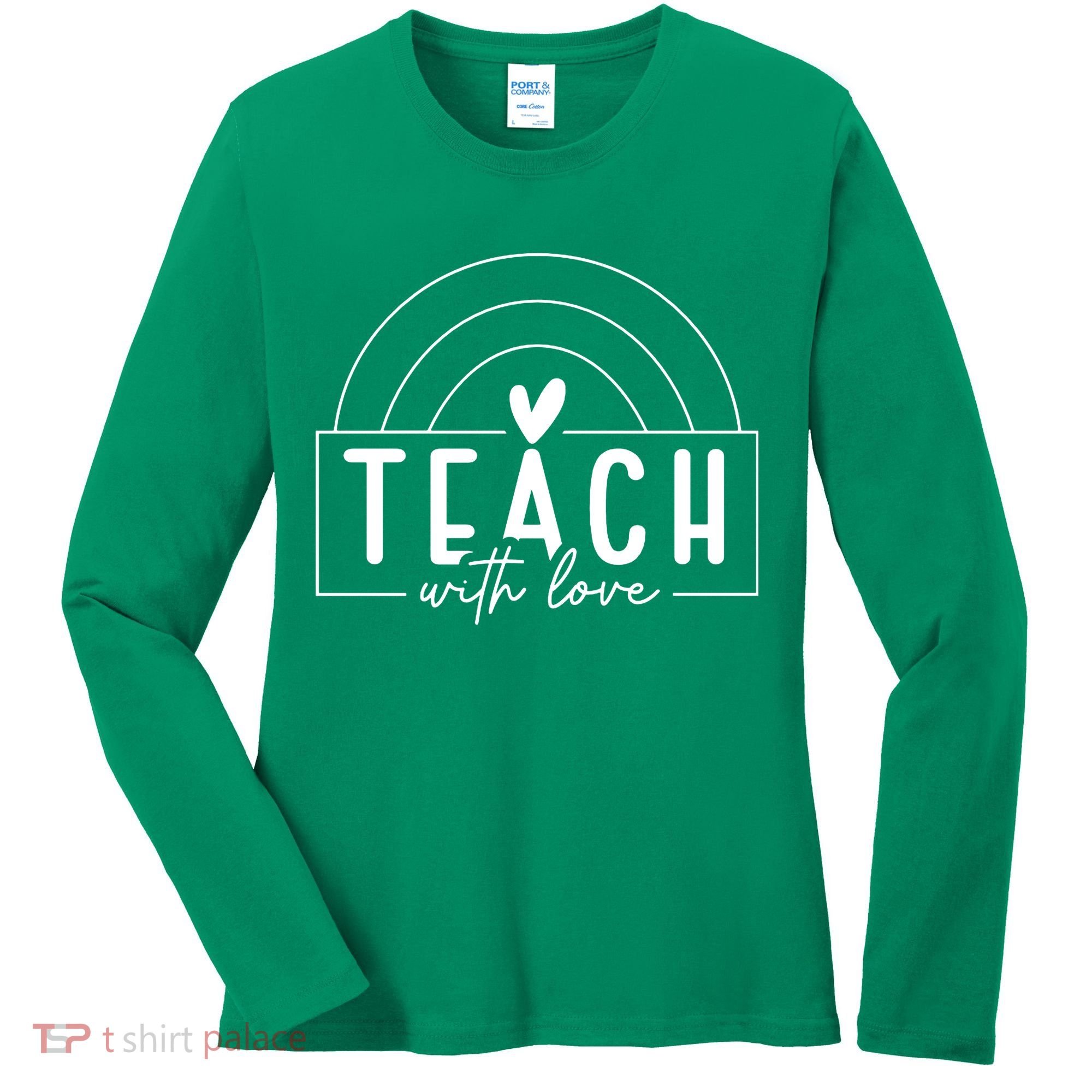 Teach With Love Heart Women's Long Sleeve Shirt