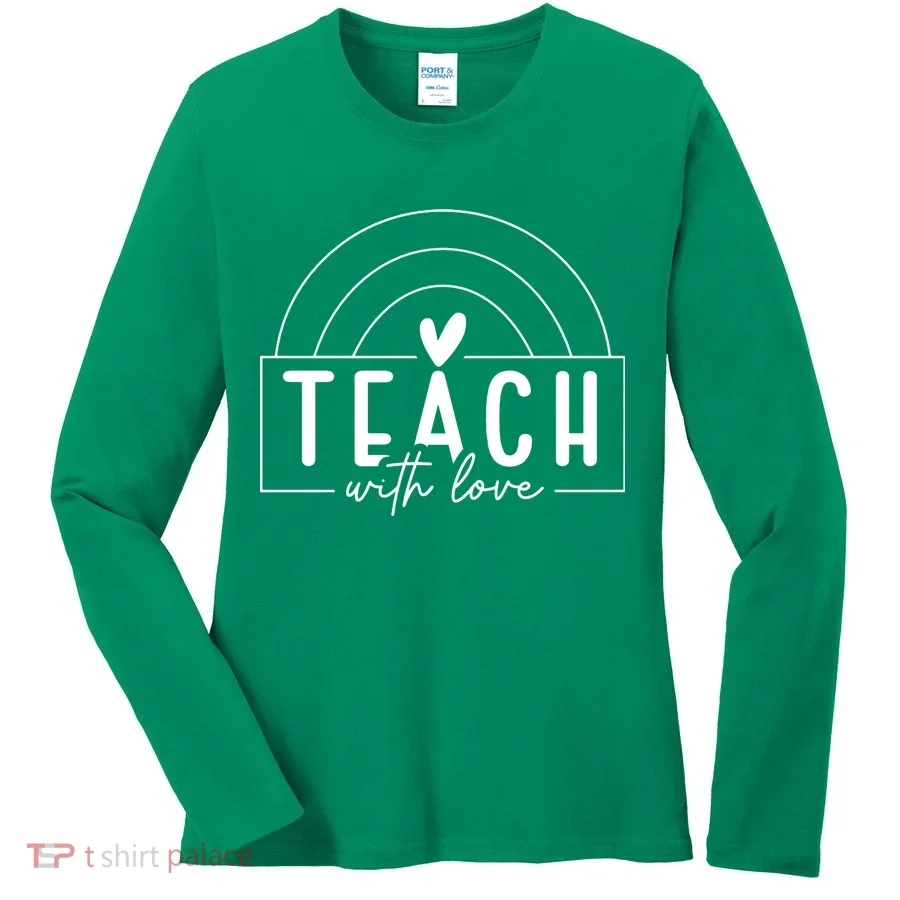 Teach With Love Heart Women's Long Sleeve Shirt