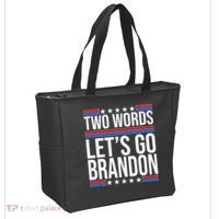 Two Words Let's Go Brandon Tote Bag thumb 2