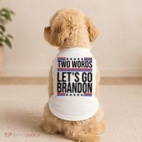 Two Words Let's Go Brandon Doggie Tank thumb 2