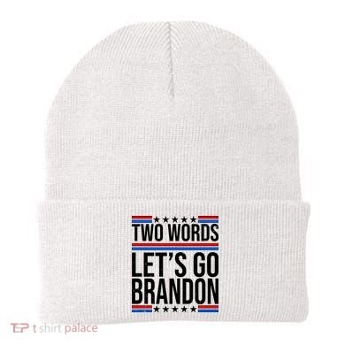 Two Words Let's Go Brandon Beanie