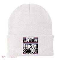Two Words Let's Go Brandon Beanie thumb 0