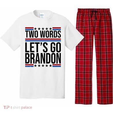 Two Words Let's Go Brandon Pajama Set