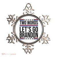 Two Words Let's Go Brandon Ornament thumb 0