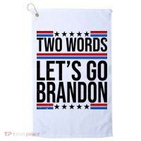 Two Words Let's Go Brandon Golf Towel thumb 0