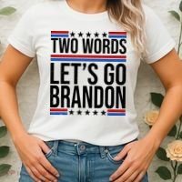 Two Words Let's Go Brandon Women's T-Shirt thumb 2