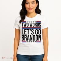 Two Words Let's Go Brandon Women's T-Shirt thumb 4
