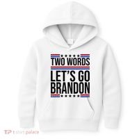Two Words Let's Go Brandon Kids Hoodie thumb 0