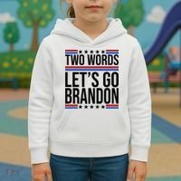 Two Words Let's Go Brandon Kids Hoodie thumb 3