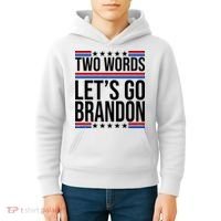 Two Words Let's Go Brandon Kids Hoodie thumb 4