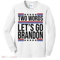 Two Words Let's Go Brandon Kids Long Sleeve Shirt thumb 0