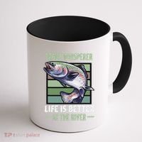 Trout Whisperer Life Is Better At The River Fly Fishing Coffee Mug thumb 1