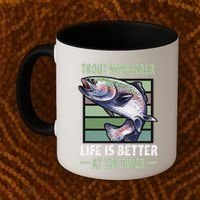Trout Whisperer Life Is Better At The River Fly Fishing Coffee Mug thumb 2