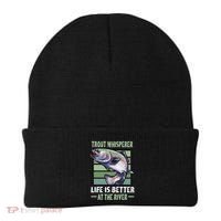 Trout Whisperer Life Is Better At The River Fly Fishing Beanie thumb 0