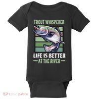 Trout Whisperer Life Is Better At The River Fly Fishing Baby Bodysuit thumb 0