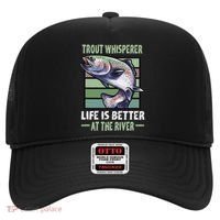 Trout Whisperer Life Is Better At The River Fly Fishing Hat thumb 0