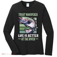 Trout Whisperer Life Is Better At The River Fly Fishing Women's Long Sleeve Shirt thumb 0