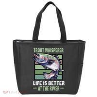 Trout Whisperer Life Is Better At The River Fly Fishing Tote Bag thumb 0
