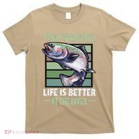 Trout Whisperer Life Is Better At The River Fly Fishing T-Shirt thumb 0