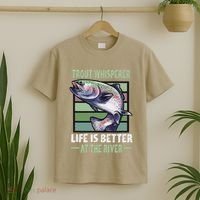 Trout Whisperer Life Is Better At The River Fly Fishing T-Shirt thumb 2