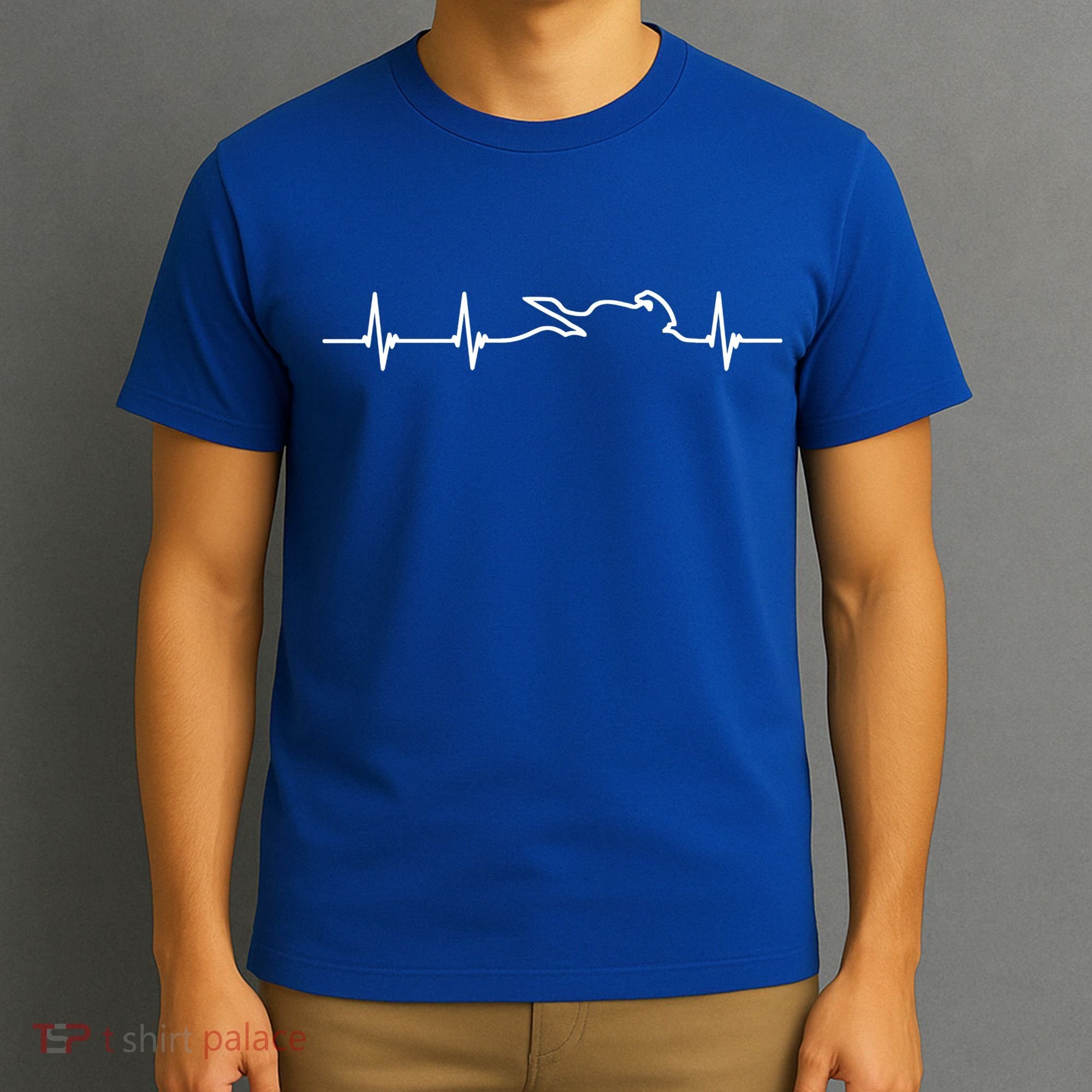 Two Wheels Lovers Motorcycle Heartbeat Cute Gift T-Shirt