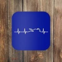Two Wheels Lovers Motorcycle Heartbeat Cute Gift Coaster thumb 0