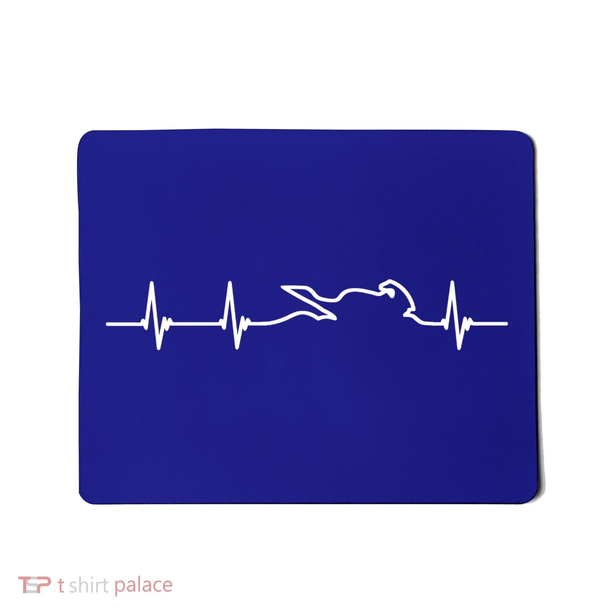 Two Wheels Lovers Motorcycle Heartbeat Cute Gift Mousepad