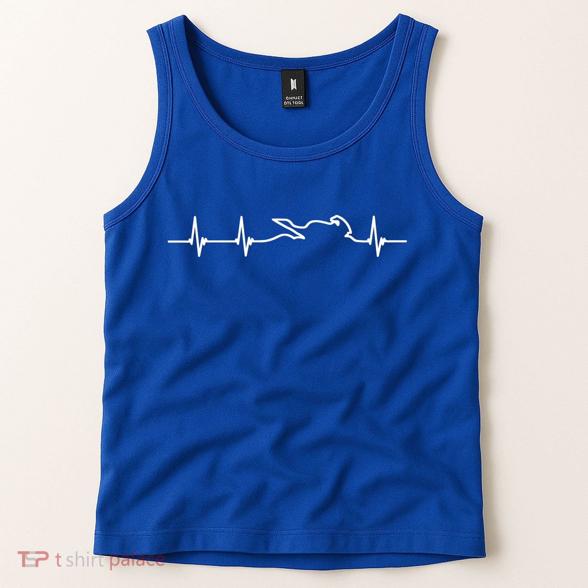 Two Wheels Lovers Motorcycle Heartbeat Cute Gift Tank Top