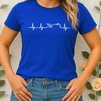 Two Wheels Lovers Motorcycle Heartbeat Cute Gift Women's T-Shirt thumb 2