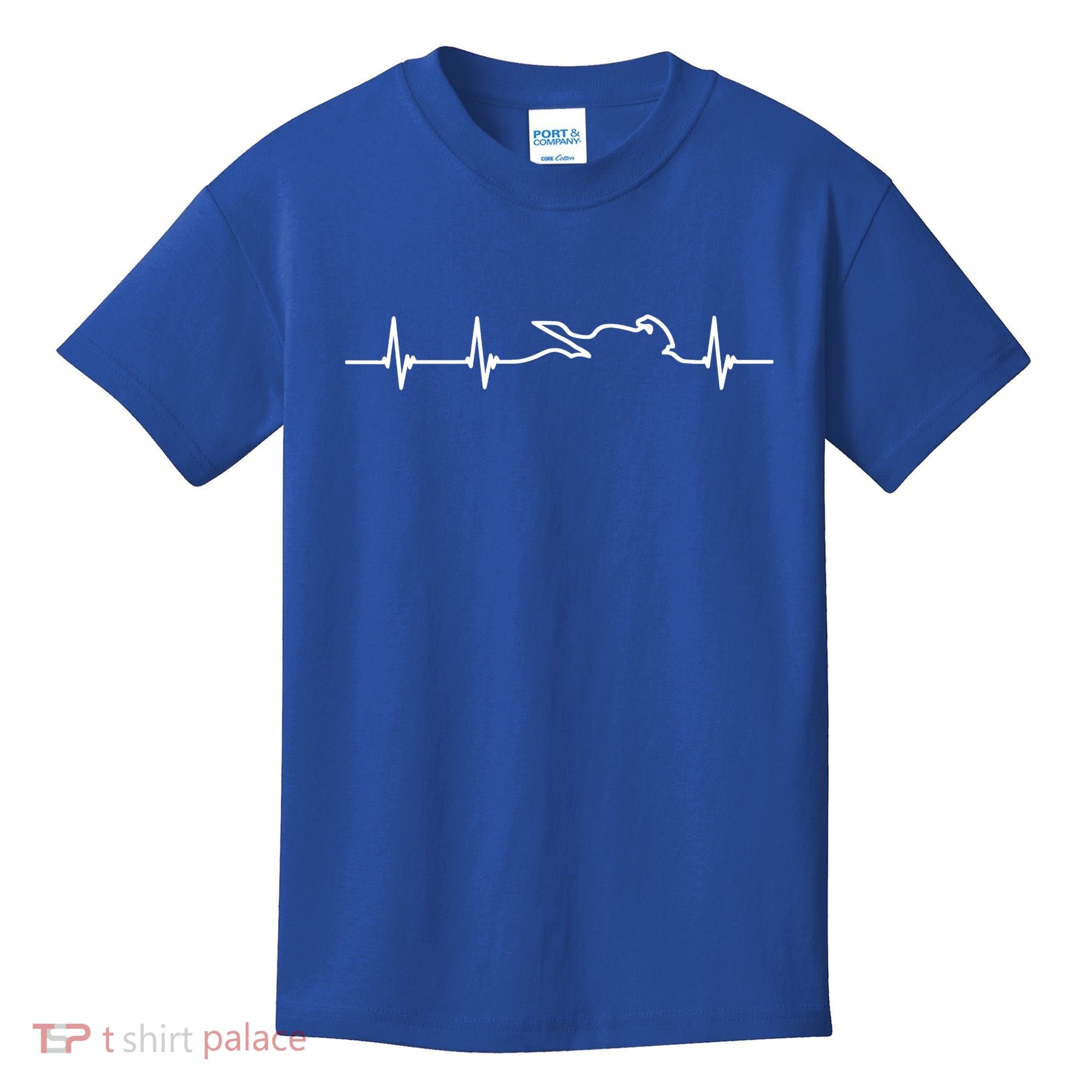 Two Wheels Lovers Motorcycle Heartbeat Cute Gift Kids T-Shirt