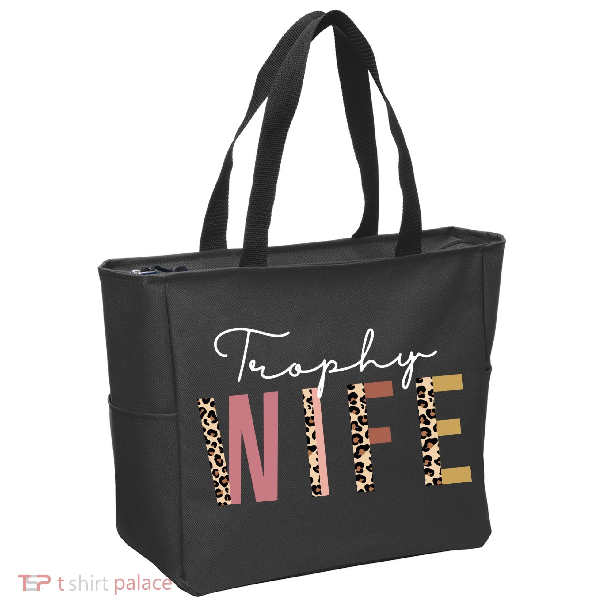 Trophy Wife Leopard Print Tote Bag