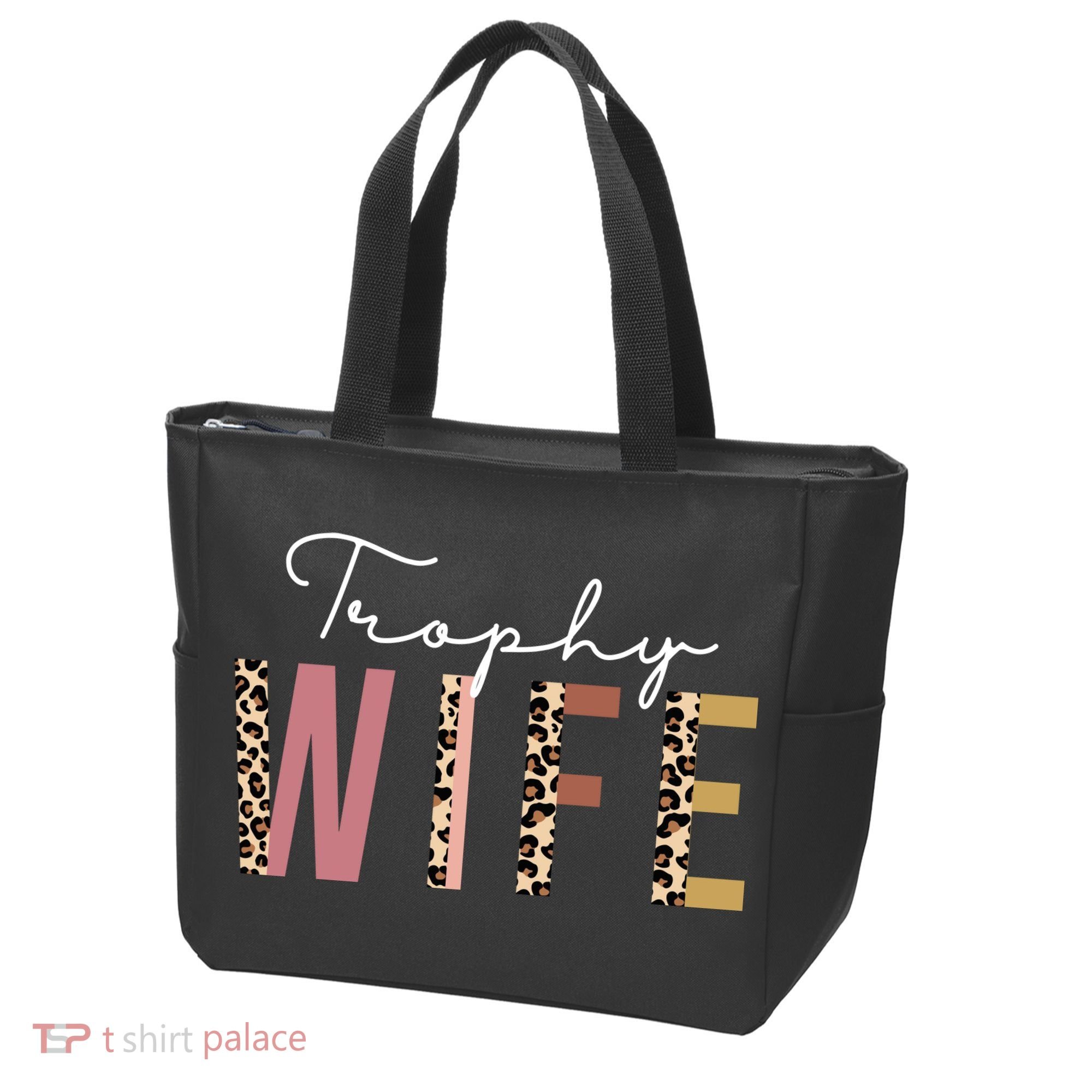 Trophy Wife Leopard Print Tote Bag