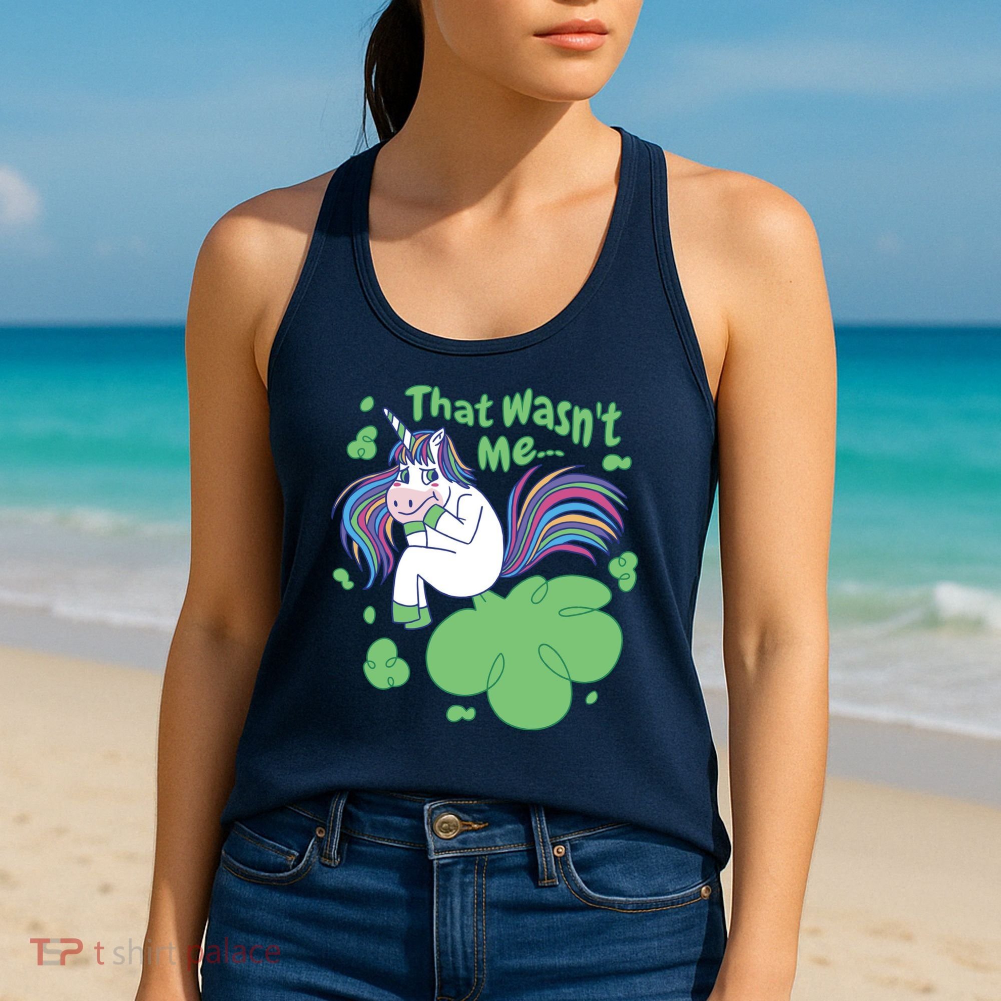 That Wasn't Me Funny Unicorn Farting Women's Tank Top