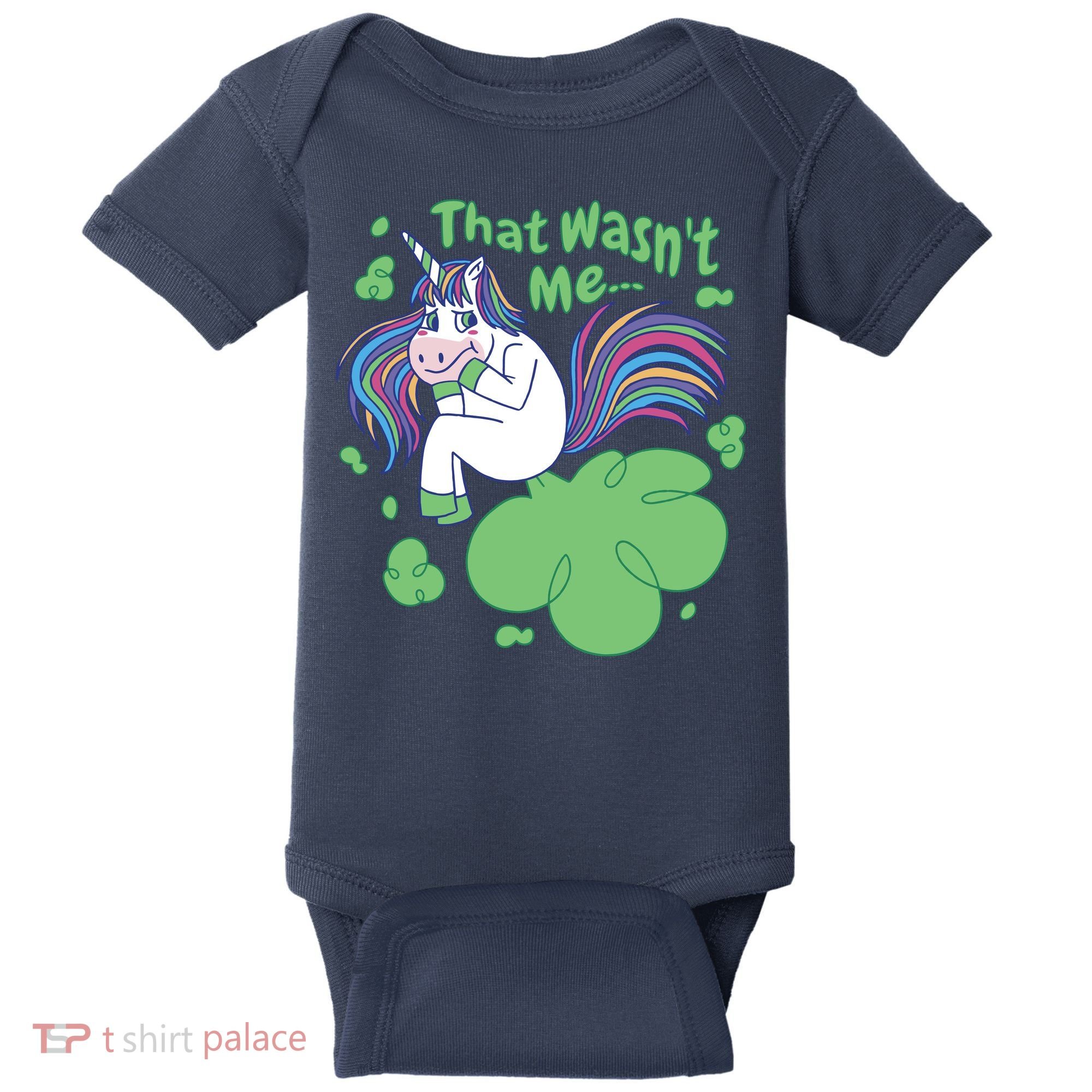 That Wasn't Me Funny Unicorn Farting Baby Bodysuit