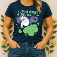 That Wasn't Me Funny Unicorn Farting Women's T-Shirt thumb 2