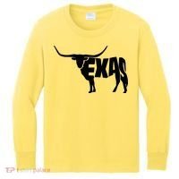 Texas Word Mashup Longhorn Kids Long Sleeve Shirt thumb 0