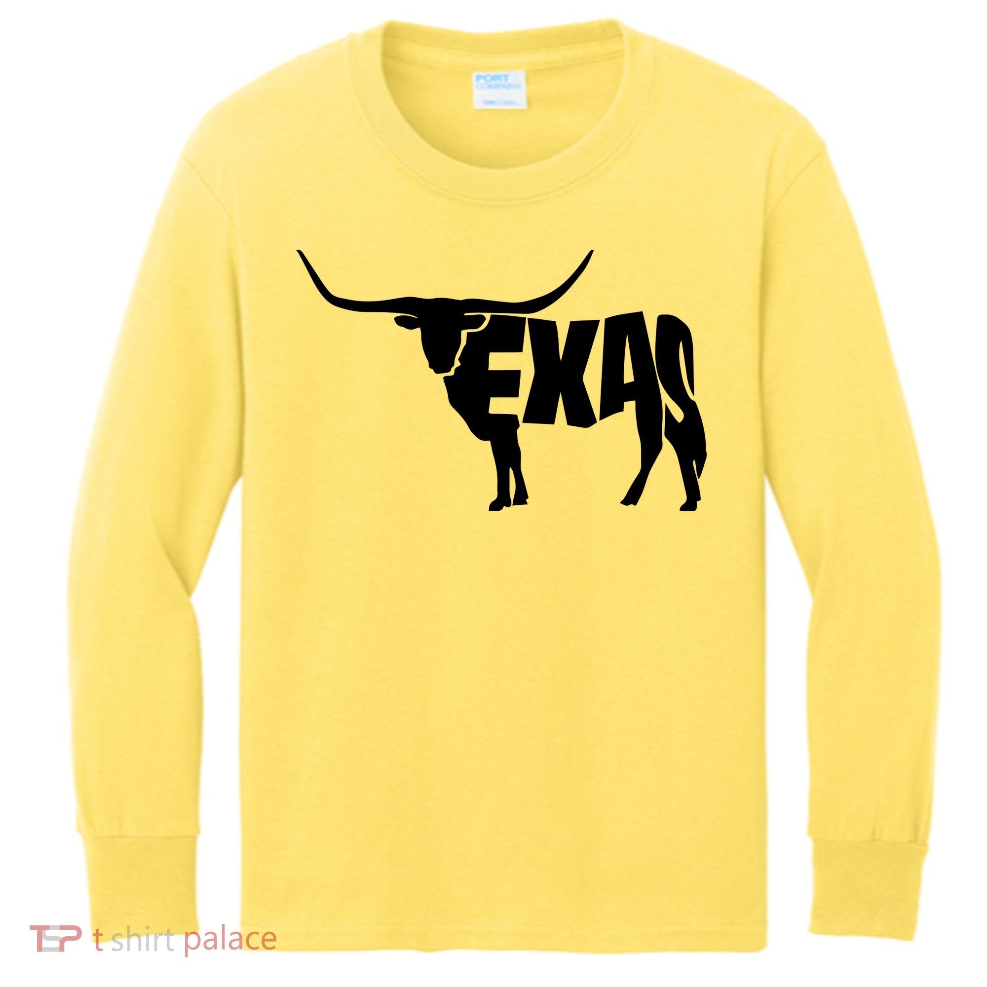 Texas Word Mashup Longhorn Kids Long Sleeve Shirt