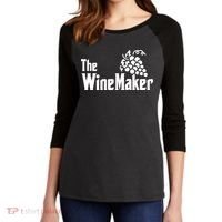 The Wine Maker Vinyard Winery Wine Making Grapes Winemaker Women's Tri-Blend 3/4-Sleeve Raglan Shirt thumb 2