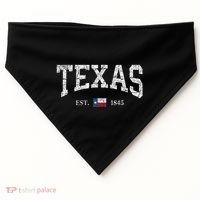 Texas Women Men Kids Texas State Map Flag Distressed USA-Made Doggie Bandana thumb 0