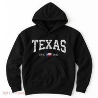Texas Women Men Kids Texas State Map Flag Distressed Hoodie thumb 0