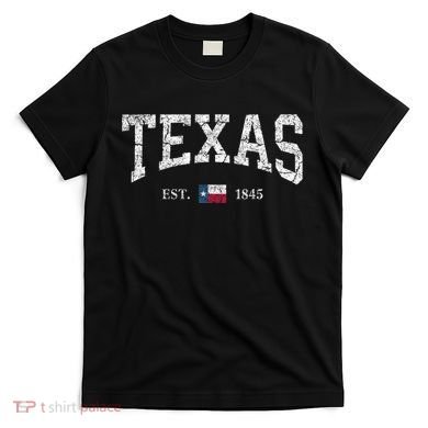 Texas Women Men Kids Texas State Map Flag Distressed T-Shirt