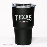 Texas Women Men Kids Texas State Map Flag Distressed Tumbler thumb 0
