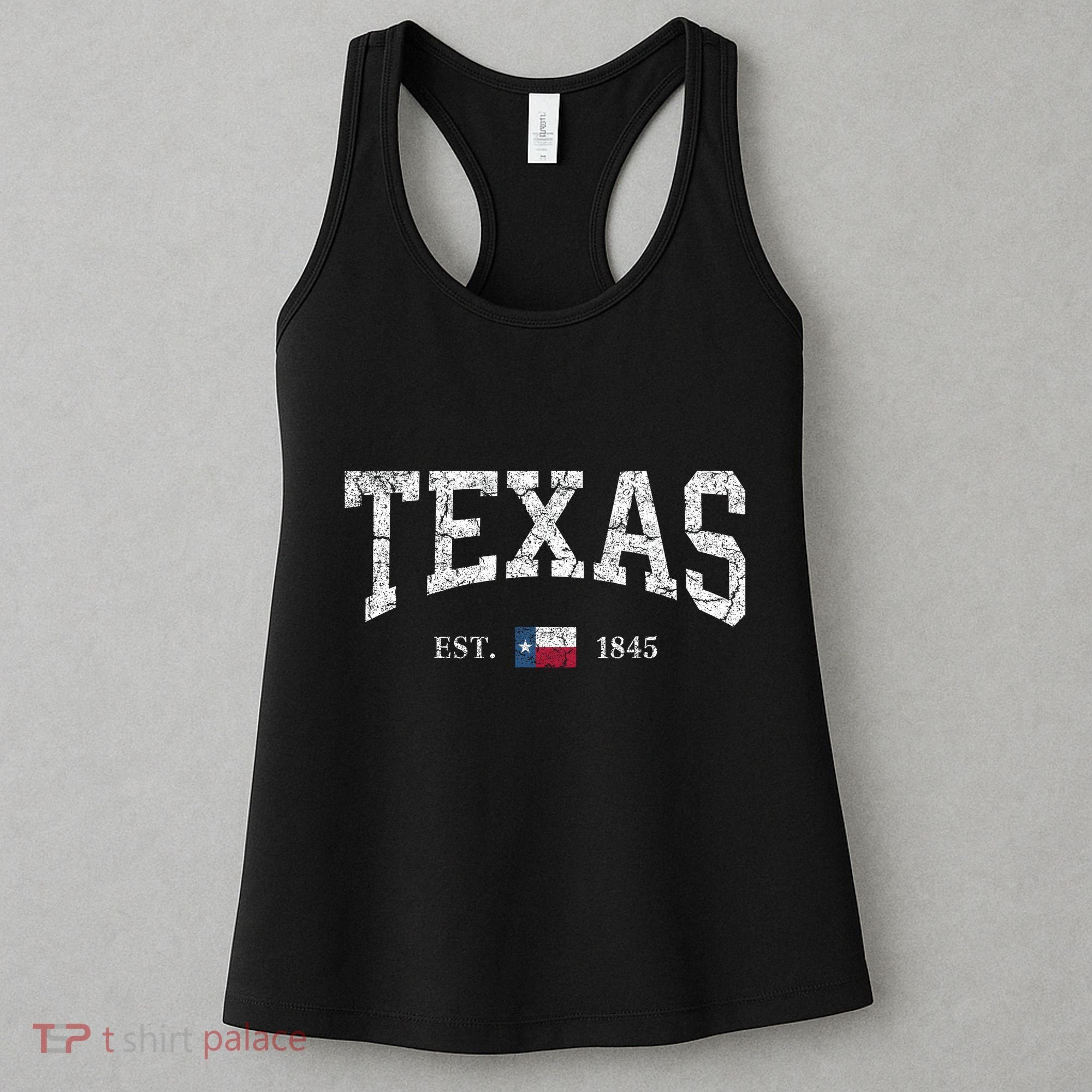 Texas Women Men Kids Texas State Map Flag Distressed Women's Tank Top