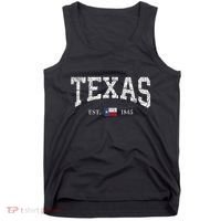 Texas Women Men Kids Texas State Map Flag Distressed Tank Top thumb 0